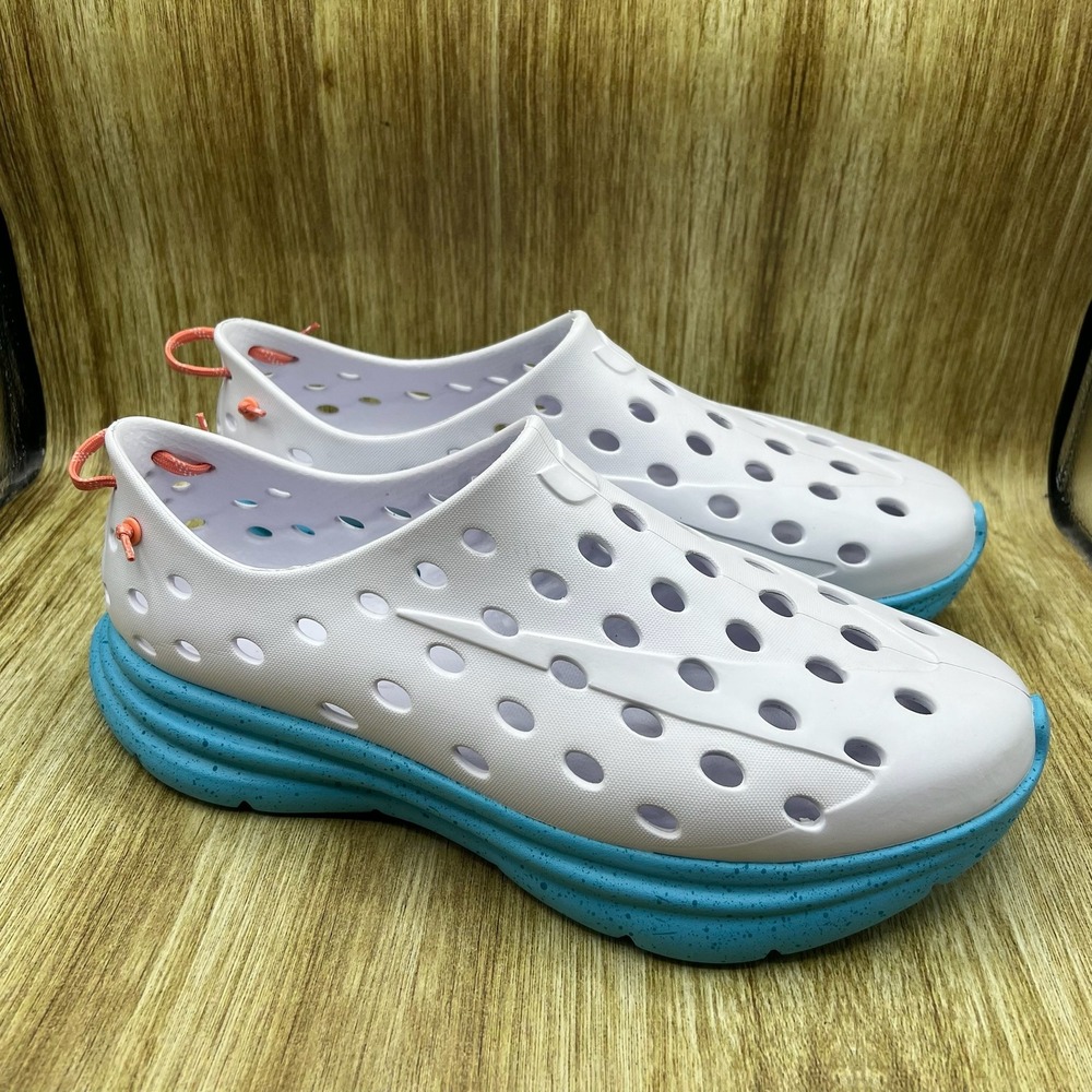 Kane‎ Revive Active Recovery Shoes Men's Size 17 White Blue Slip On Clogs